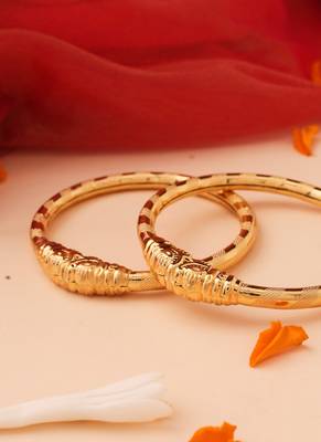 Gold Bangles with Intricate Gold Detailing 3