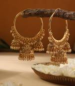 Gold Hoops with Jhumka Detailing