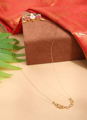 Graceful Gold Invisible Chain with Lotus Pendant 3