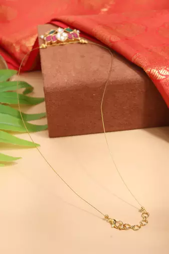 Graceful Gold Invisible Chain with Lotus Pendant