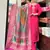 Pink silk embroidered kurta wih pant & duppata