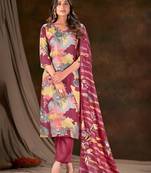 Multicolor cotton printed kurta with pant & dupatta