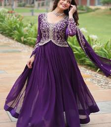 Purple Anarkali Gown with Dupatta