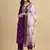 Purple rayon digital print kurta wih pant & dupatta