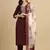 Brown rayon digital print kurta wih pant & dupatta