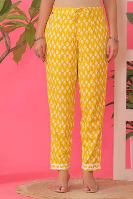 Mustard women floral printed embroidered aline kurta pant with dupatta set 5