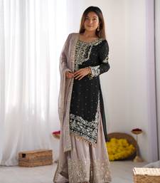 Black embroidered ethnic set