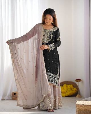Black embroidered ethnic set 3