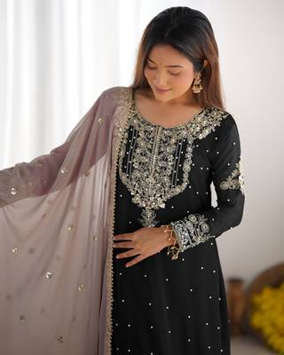 Black embroidered ethnic set 5