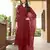 Maroon embroidered art silk stitched straight cut trouser kurta & dupatta 