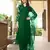 Green embroidered art silk stitched straight cut trouser kurta & dupatta 