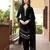 Black embroidered art silk stitched straight cut  trouser kurta & dupatta 