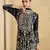 Black embroidered chinon free size pant style salwar suit