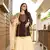 Brown embroidered cotton silk stitched straight cut  sharara kurta & dupatta 