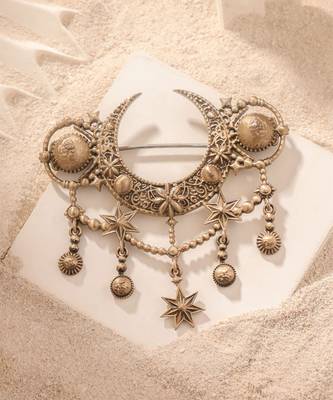 Celestial radiance crescent brooch 1