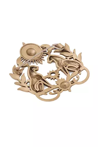 Eternal feline harmony brooch