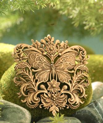 Majestic butterfly filigree brooch 1