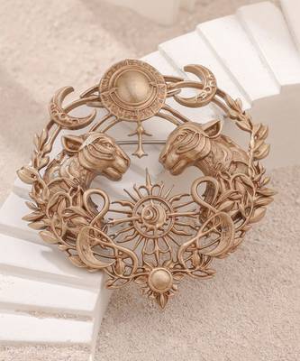 Twin tigers celestial brooch 1