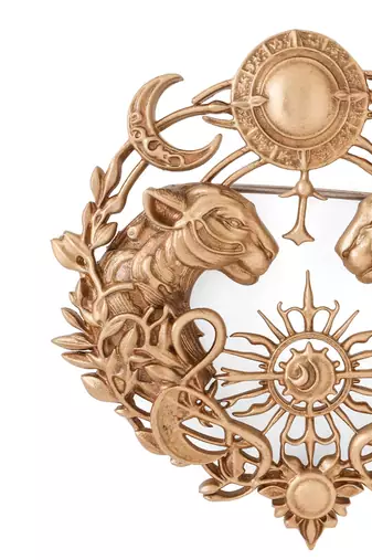 Twin tigers celestial brooch