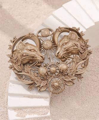 Celestial twin lions brooch 1