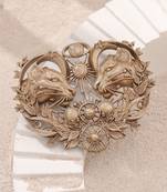 Celestial twin lions brooch