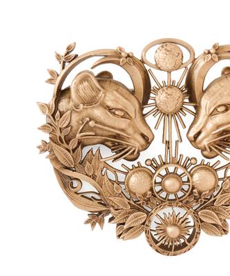 Celestial twin lions brooch 2