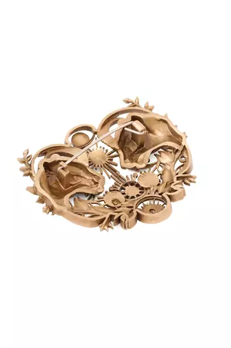 Celestial twin lions brooch