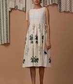 Sandra floral hand block printed cotton flex dress
