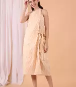 Peach cotton wrap dress