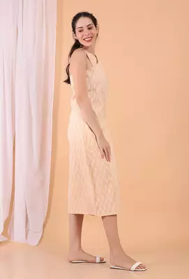 Peach cotton wrap dress 3