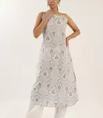 Grey color cotton slip with multicolor motif