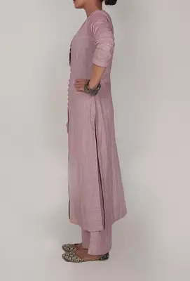 Light periwinkle front slit kurta and pants-xxxl 2