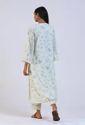 Off white viscose cotton kurta 2