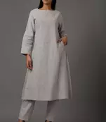 Light blue pure woven cotton kurta