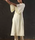 Tulip sleeve golden cream kurta