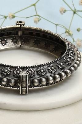 Silver oxidised lookalike bangle stack (set of 5) 3