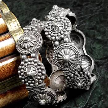 Silver look-alike oxidised bangle stack (set of 5) 3