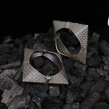 Silver lookalike bangle stack with floral design 2