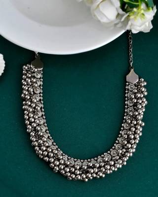 Oxidised choker with ghungroo design 3