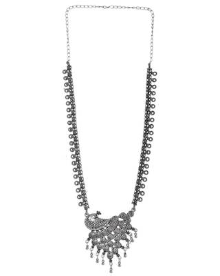 Peacock oxidised spring chain pendant necklace 3