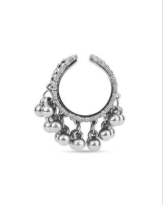 Handcrafted oxidised ring with ghungroo details 5