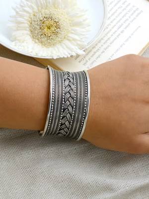 Oxidised silver cuff bangle kada bracelet 2