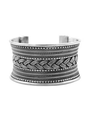 Oxidised silver cuff bangle kada bracelet 3