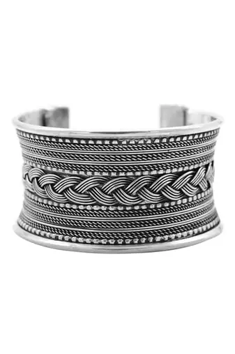 Oxidised silver cuff bangle kada bracelet