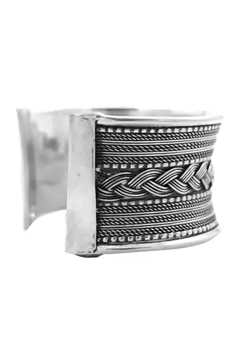 Oxidised silver cuff bangle kada bracelet