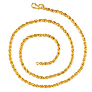 Memoir brass gold and silver plated rope design chain combo for men women 3