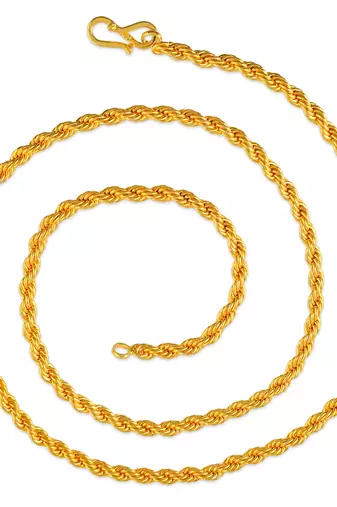 Memoir brass gold and silver plated rope design chain combo for men women