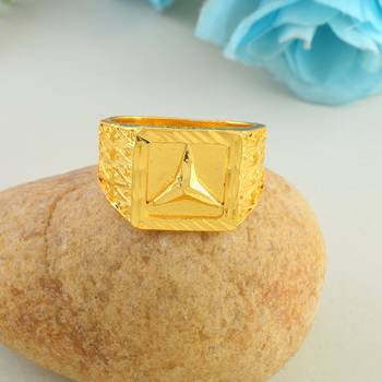 Memoir brass 24kt gold men fashion jewellery finger ring 1