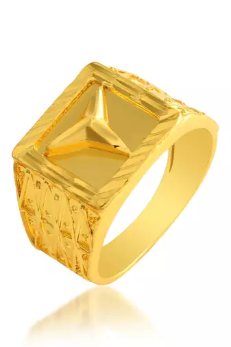 Memoir brass 24kt gold men fashion jewellery finger ring