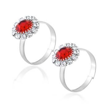 Memoir silver red cz toerings for women 2
